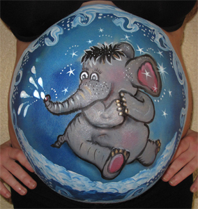 Bellypainting-Elefant-Babybauch
