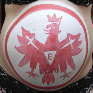 Bellypainting Fanschminke für die Eintracht Frankfurt