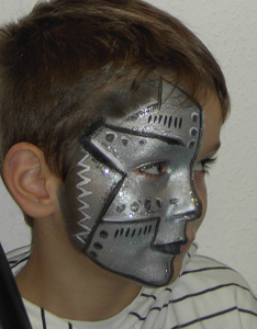 Kinderschminken-Roboter-Space-Boy-Cyborg