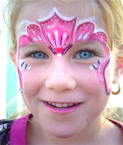 Kinderschminken-Prinzessin-lila-rosa-Diadem