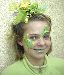 Kinderschminken Grüne Elfe